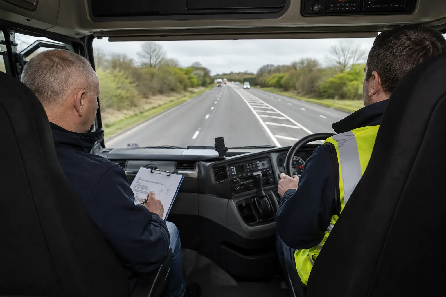 SAFED-style HGV driver assessment in a right-hand-drive vehicle